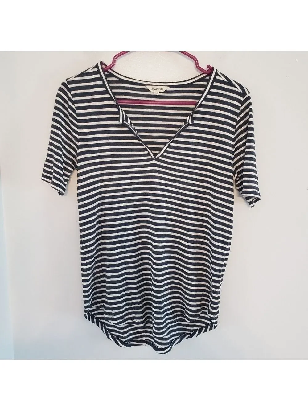 Madewell Navy/White Stripe Tee - Picture 2 of 5